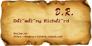 Dömény Richárd névjegykártya